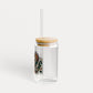 Trendy Retro Duck Camo Flying Mallard Duck Sipper Glass, 16oz