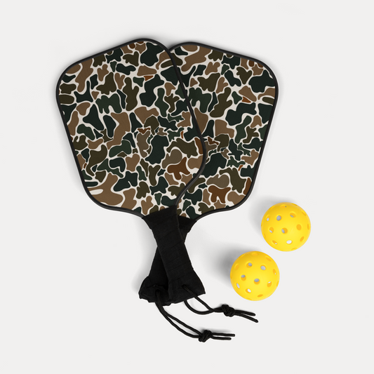 Trendy Retro Duck Camo Pickleball Paddle Set